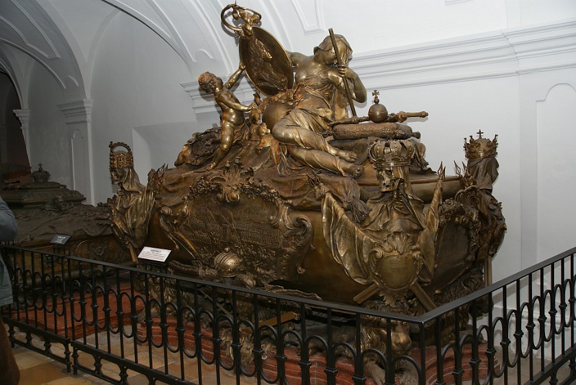 Imperial Burial Vault. Coffin of Emperor Karl VI. Vienna. .