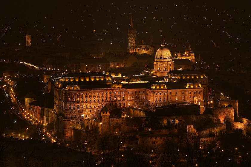 Views from Gellért Hill. Castle Palace and Mathias Church. Budapest. .