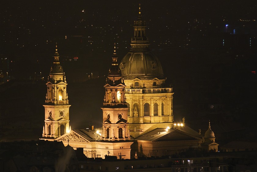 Views from Gellért Hill. St. Stephen's Basilica. Budapest. .