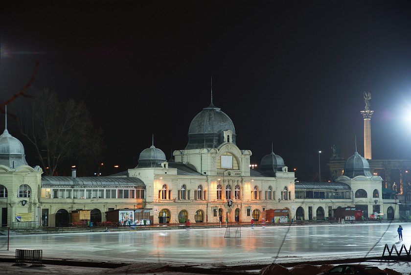 Around Heroes' Square. Ice Skating Stadium. Budapest. .