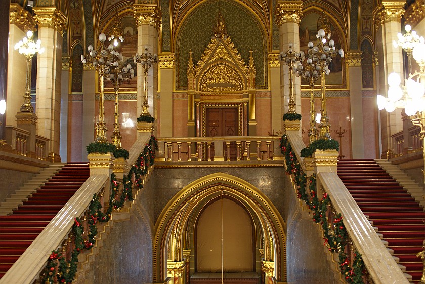 Hungarian Parliament. Staircase. Budapest. .