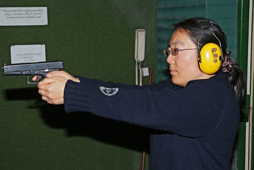 Pistol Shooting. Glock 17. Budapest. .