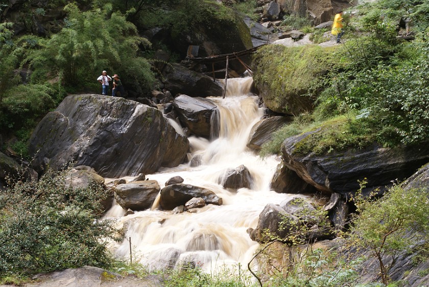 Daytrip to the Tiger Leaping Gorge. Waterfall at the middle rapids. Tiger Leaping Gorge. .