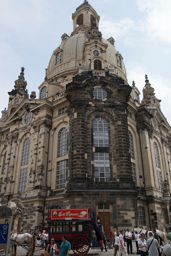 Frauenkirche. Original wall. Dresden. .