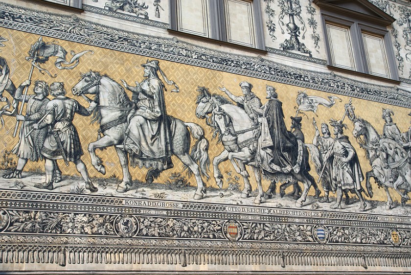 Dresden Inner City. Procession of princes mural. Dresden. .