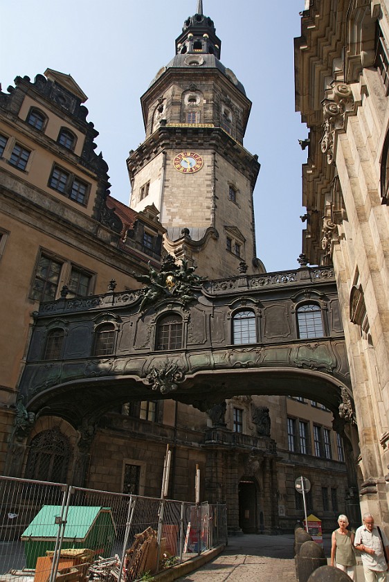 Dresden Inner City. Connecting bridge between castle and cathedral. Dresden. .