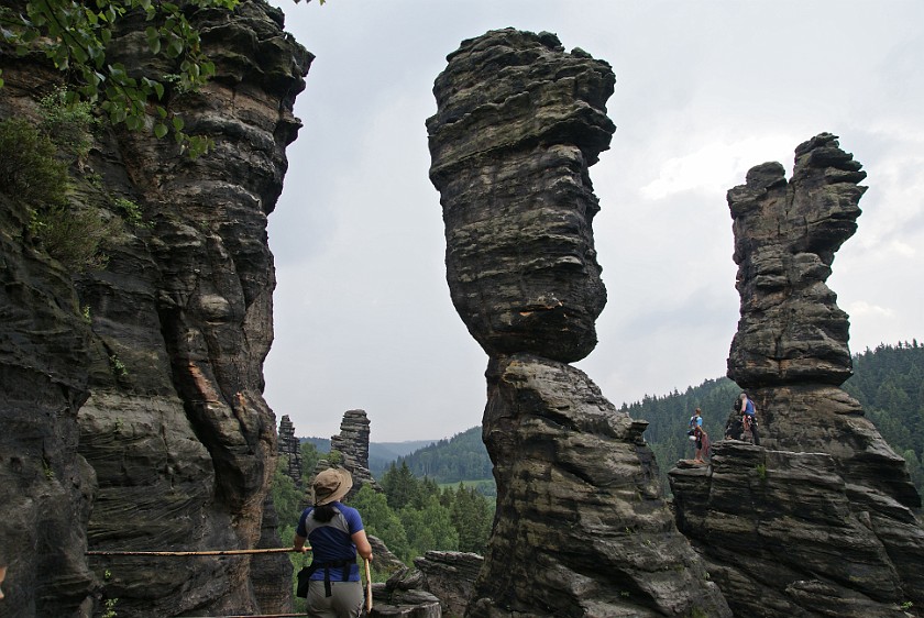 Bielatal. Rock climbers. Saxon Switzerland. .