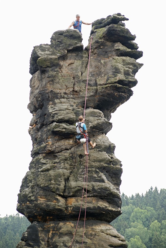 Bielatal. Rock climbers. Saxon Switzerland. .