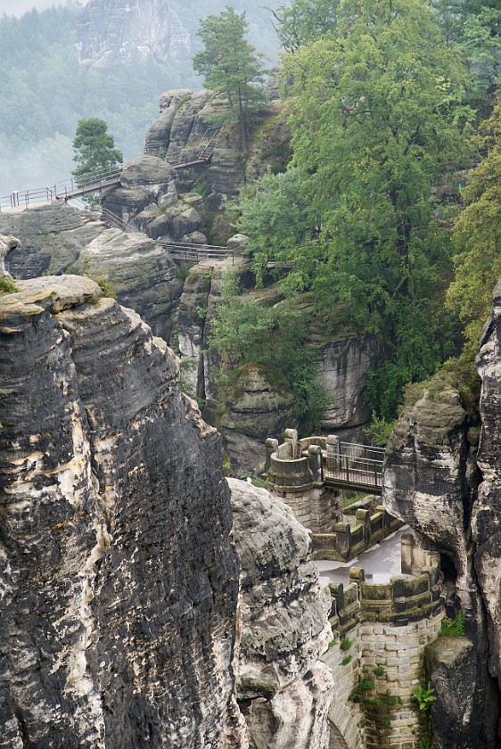 Bastei. Paths inbetween rocks. Saxon Switzerland. .