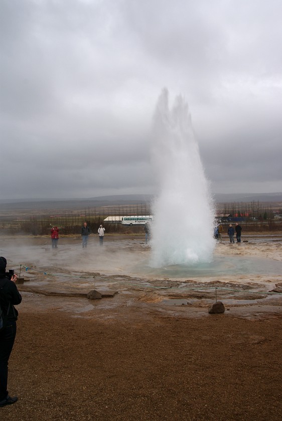 Geysir. Strokkur outbreak. near Reykjavík. .