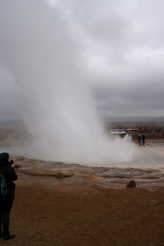 Geysir. Strokkur outbreak. near Reykjavík. .