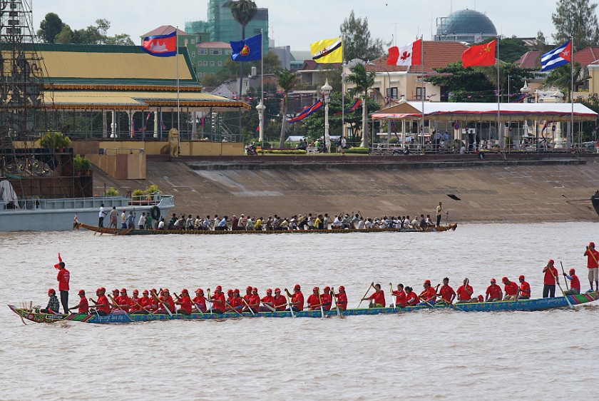 Dragon Boats on the Tonlé Sap River. Boats. Phnom Penh. .