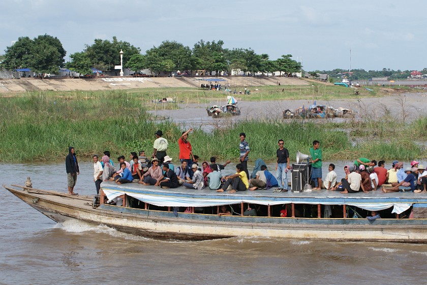 Dragon Boats on the Tonlé Sap River. Ferry Boat. Phnom Penh. .