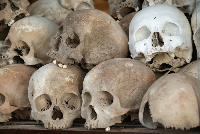 Killing Fields of Choeung Ek. Skulls. Phnom Penh. .