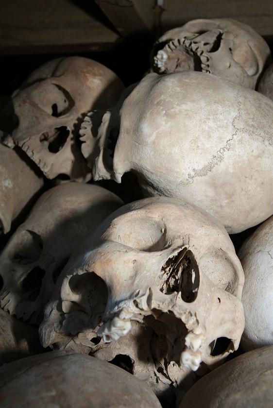 Killing Fields of Choeung Ek. Skulls. Phnom Penh. .