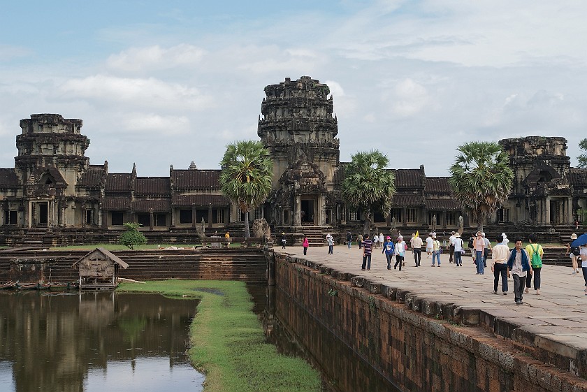 Angkor Wat. West Gate with Sandstone Causeway and Moat. near Siem Reap. .