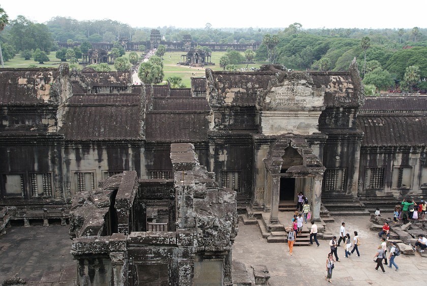 Angkor Wat. View from the Upper Level Towards the West Gate. near Siem Reap. .