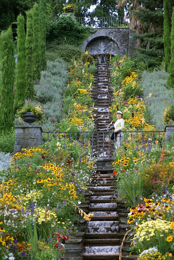 Mainau. Italian flower water stairs. Island of Mainau. .