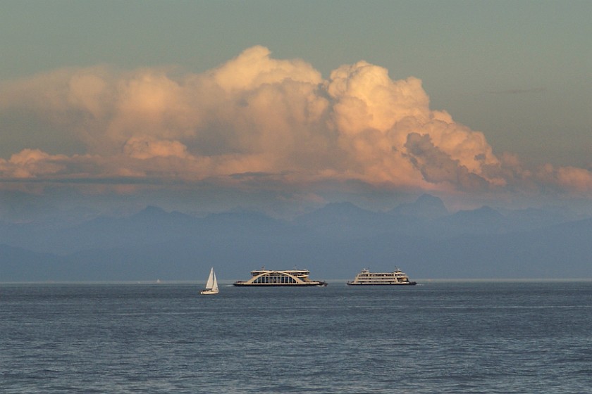 Mainau. Ferries on Lake Constance. Island of Mainau. .