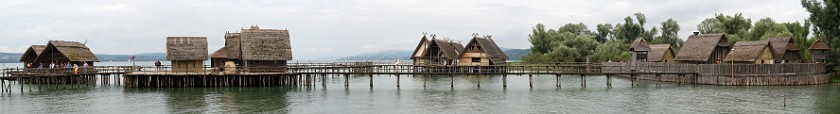 Lake Dwelling Museum. View on lake dwellings. Unteruhldingen. .