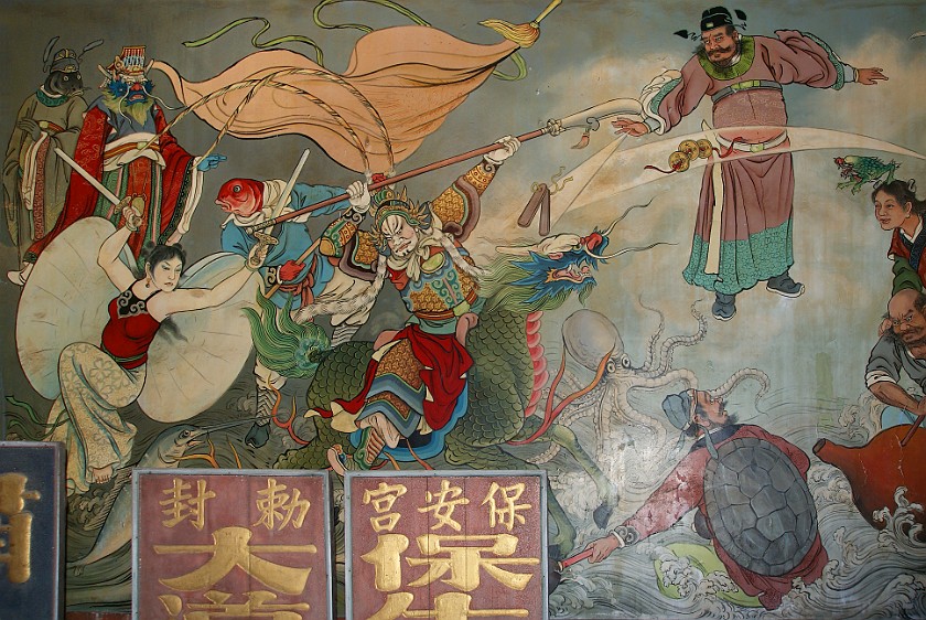 Baoan Temple. Wall Painting on the Main Altar Building. Taipei. .