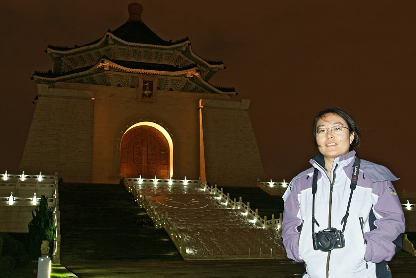 Chiang Kai-Shek Memorial Hall Plaza. Portrait in Front of Chiang Kai-Shek Memorial Hall. Taipei. .