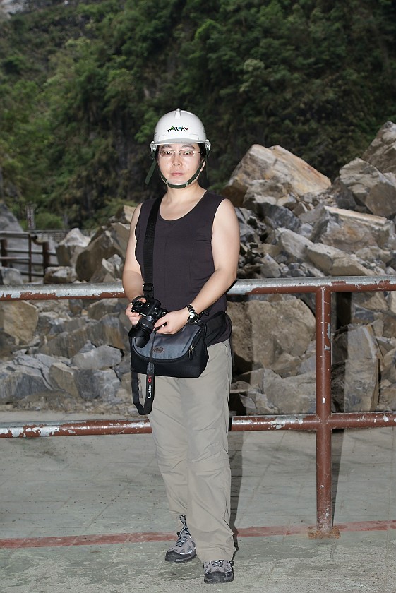 Taroko National Park. Portrait at Tunnel of Nine Turn Trails. Taroko National Park. .