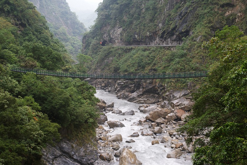 Taroko National Park. Suspension Bridge at Swallow Grotto Trail. Taroko National Park. .