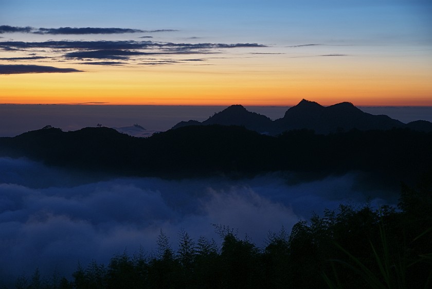 Alishan National Scenic Area. Sunset and Sea of Clouds. Alishan National Scenic Area. .