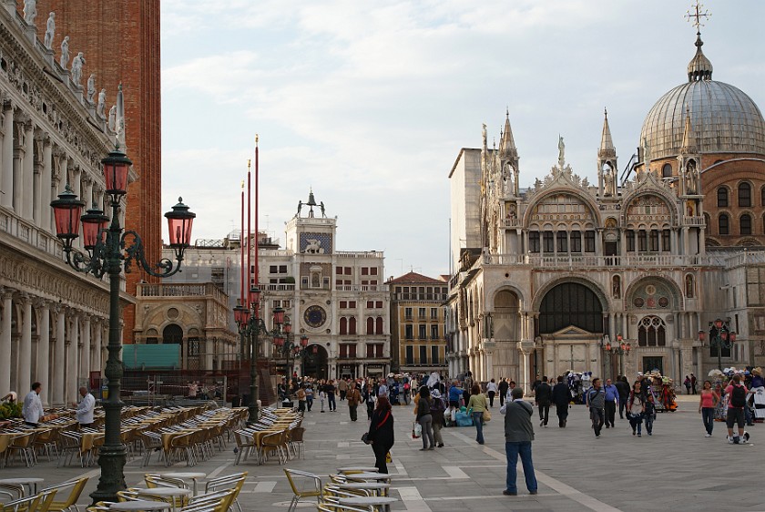 Saint Mark's Square. Basilica and Clock Tower. Venice. .