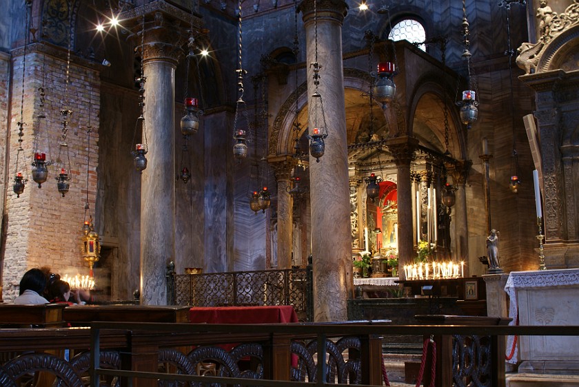 Inside Basilica di San Marco. Side Altair. Venice. .