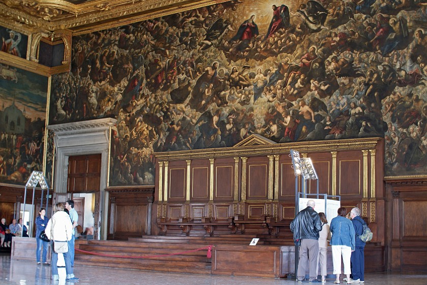 Doges' Palace. Hall with Wall Painting. Venice. .