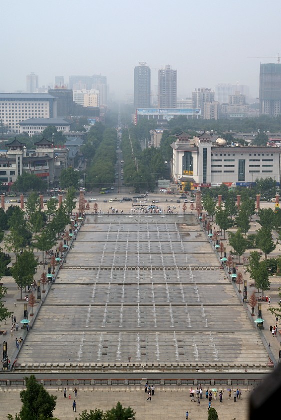 Big Goose Pagoda. View of the North Square from Top of the Pagoda. Xi'an. .
