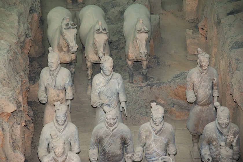Army of Terracotta Warriors. Soldiers and Horses. near Xi'an. .