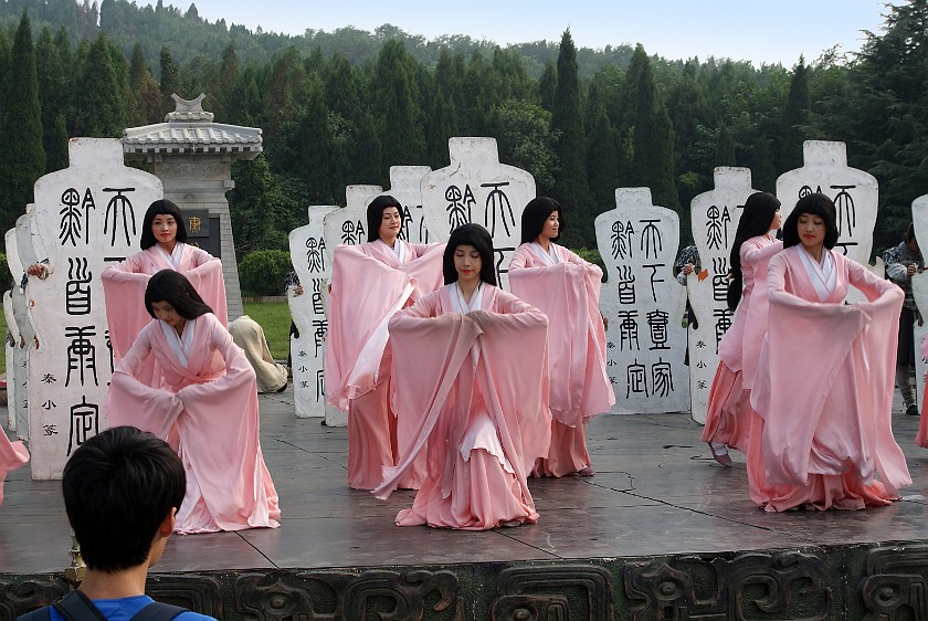 Tomb of Qin Shihuang. Performance in Front of the Mound. near Xi'an. .