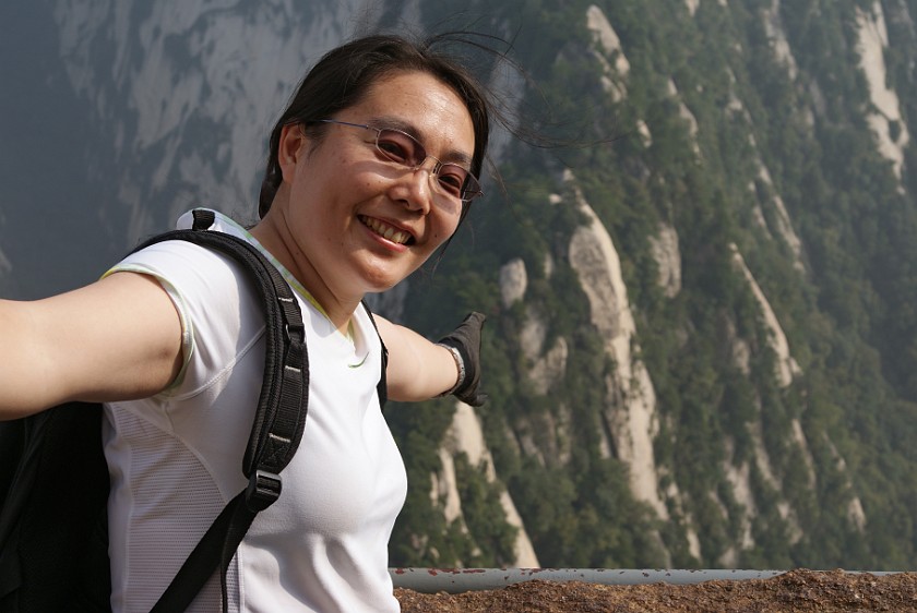 Hua Shan. Portrait with Mountain View. near Mengyuan. .