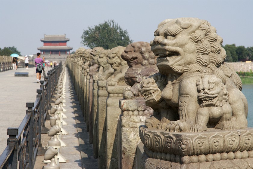 Marco Polo Bridge. Row of Stone Lions. Wanping. .