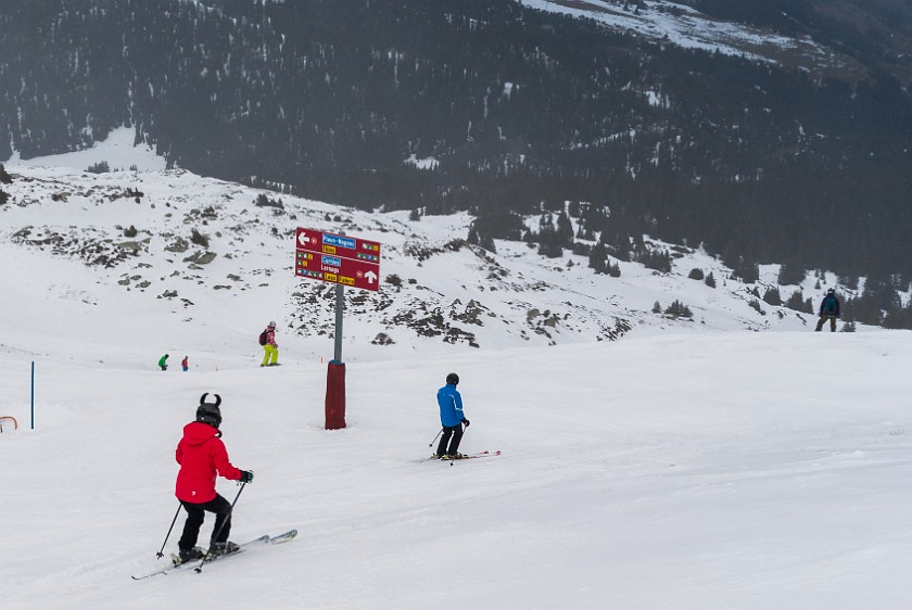 Skiing at Flims-Laax. Waypoint near Crap Sogn Gion. Flims. .