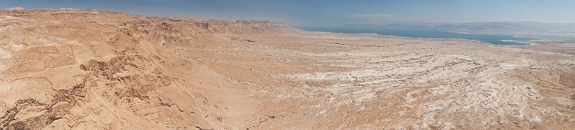 Masada. Panoramic view on the Dead Sea valley. Masada. .