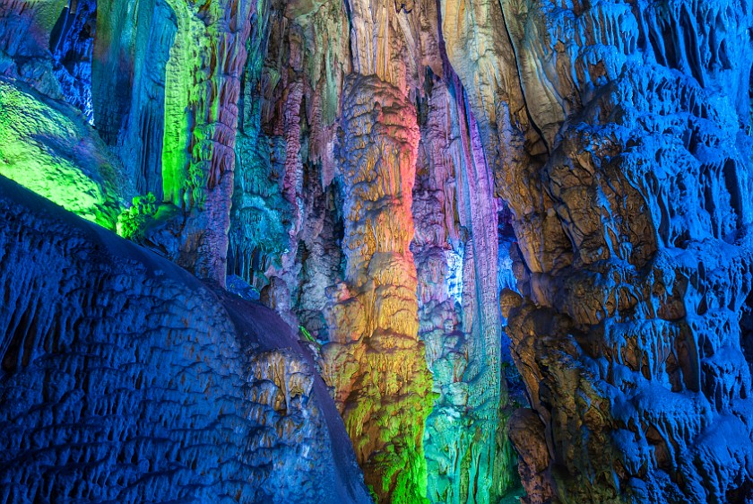 Reed Flute Cave. Flowstone formation. Guìlín. .