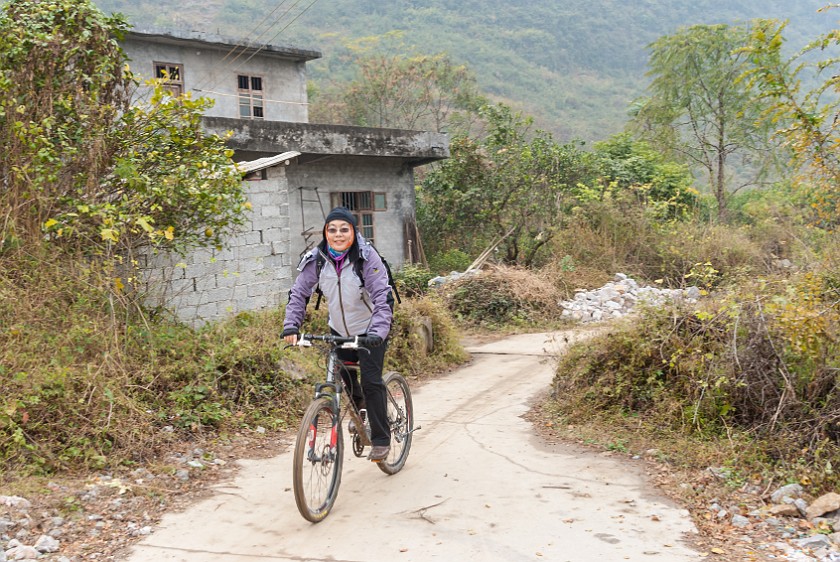 Bicycle Tour Along the Yùlóng Hé River. On the bicycle. Yángshuò. .