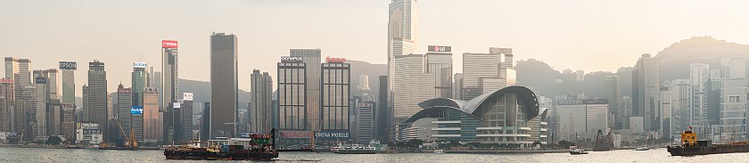 Hong Kong Island. Panoramic view on the Hong Kong Island sky line. Hong Kong. .
