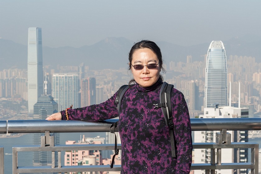 Hong Kong Island. Portrait with ICC in the background. Hong Kong. .