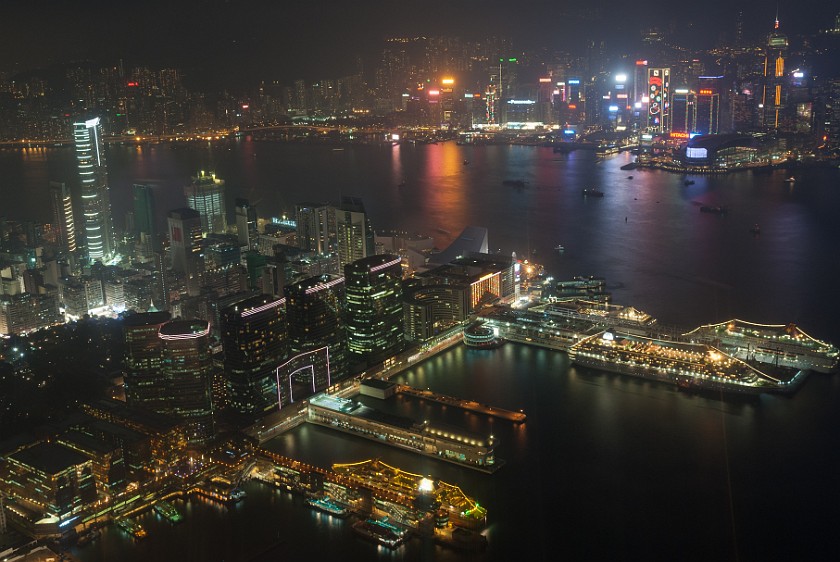 Hong Kong New Year's Eve. Night view from the ICC on Hong Kong. Hong Kong. .