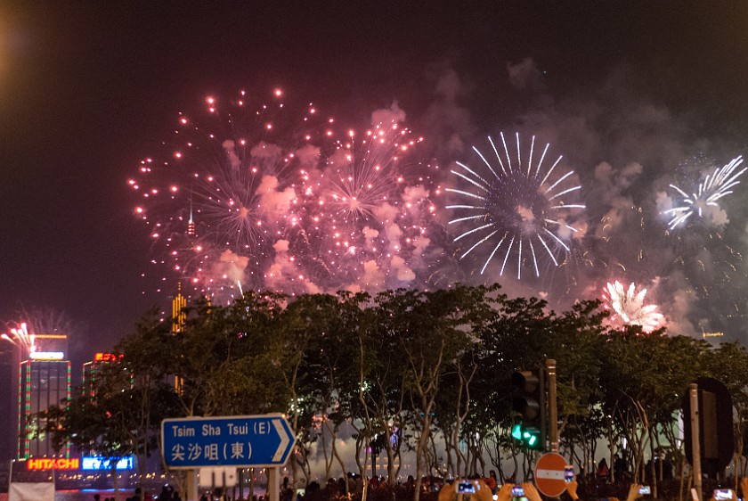 Hong Kong New Year's Eve. Fireworks. Hong Kong. .