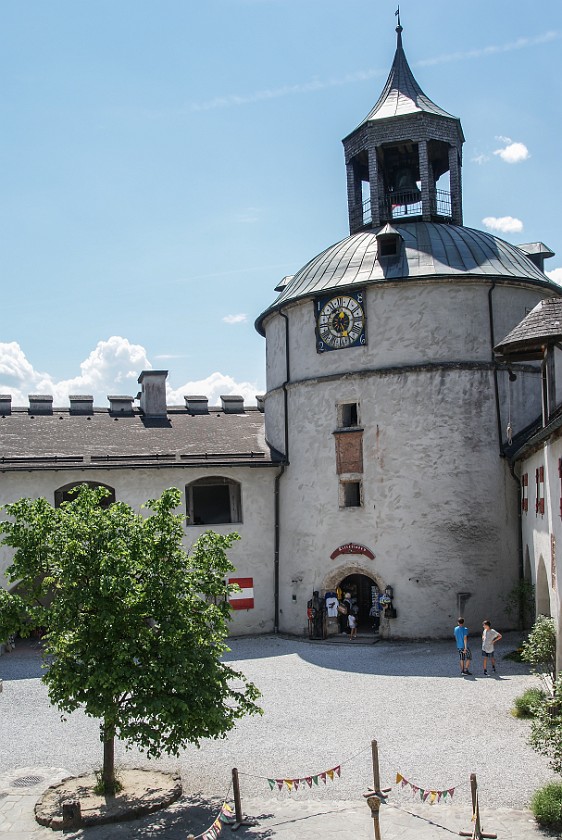 Hohenwerfen Fortress. Clock tower. Werfen. .