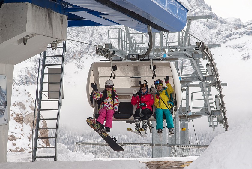 Cristallo. Ski lift. Cortina D'Ampezzo. .
