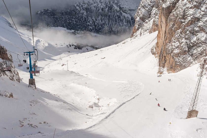 Cristallo. View from the ski lift from Forcella Staunies. Cortina D'Ampezzo. .