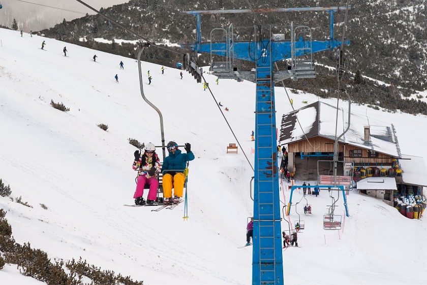 Cristallo. In the ski lift. Cortina D'Ampezzo. .