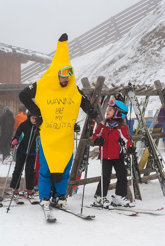 Cristallo. Skiing instructor and student. Cortina D'Ampezzo. .